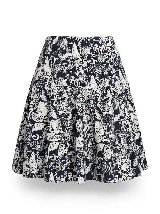 Chaps Dresses & Skirts - Women's Navy and White Floral A-Line Skirt